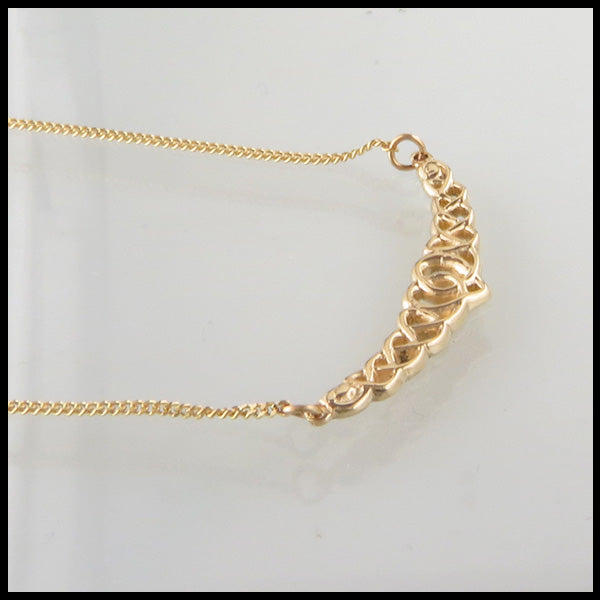 Dainty heart bar pendant