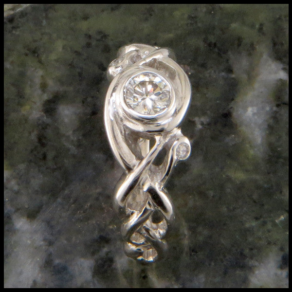 Diamond Bezel Set Celtic Engagement Ring