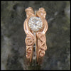 Three Piece Celtic Knot Engagement Ring and Wedding Band 