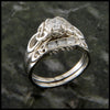 Cathedral Triquetra Diamond Celtic Knot Wedding Set