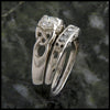 Cathedral Triquetra Diamond Celtic Knot Wedding Set