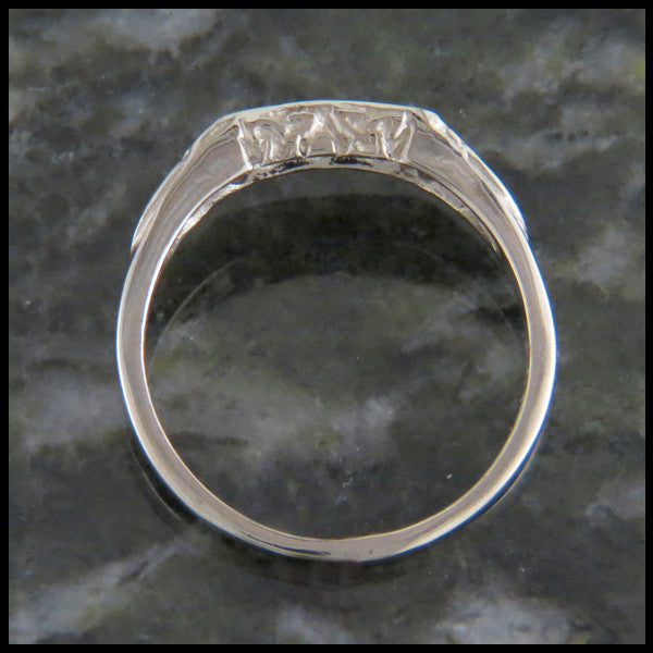 Cathedral Triquetra Diamond Celtic Knot Wedding Set