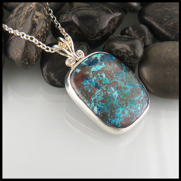 Tropical Azurite Pendant