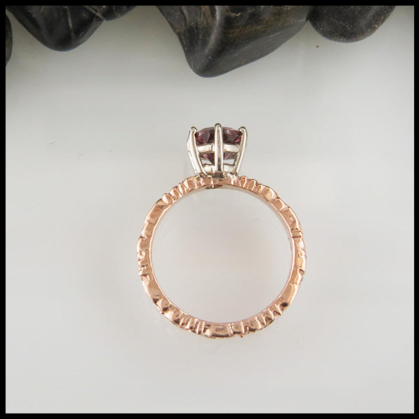 Garnet Celtic Knot Ring in Rose Gold