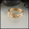 Diamond Engagement Ring and Celtic Robin's Heart Knot Wedding Band