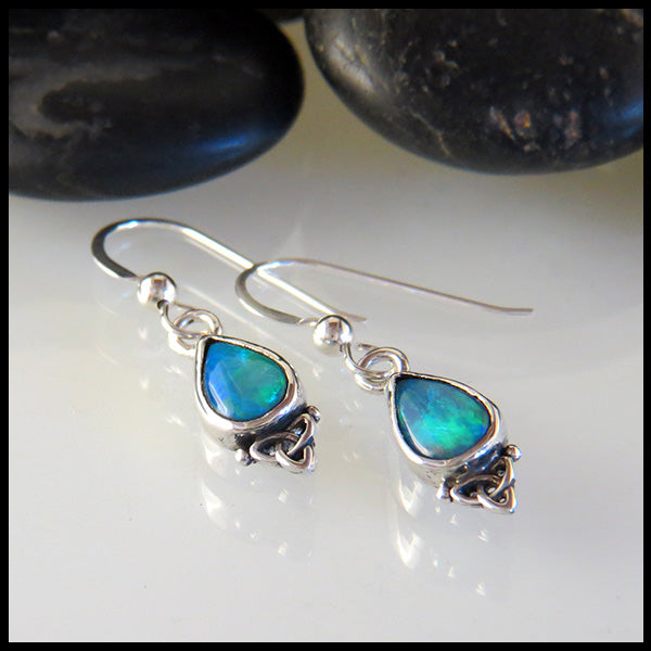 Opal Doublet Sterling Silver Drop Earrings