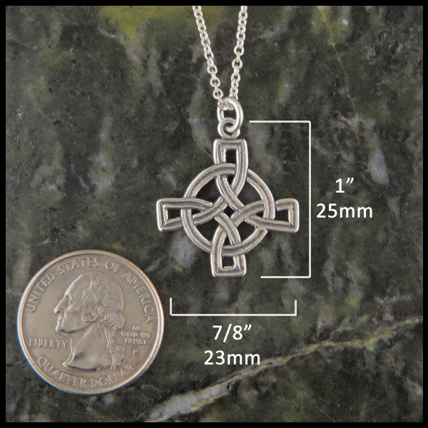 Small Unique Celtic Cross in Sterling Silver
