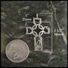 Celtic Caldwell cross measures 1" by 1 1/2"