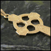 Large Celtic Trinity and Dove Cross in 14K Gold with Gemstones