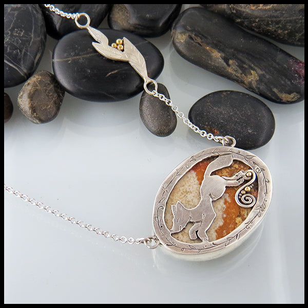 Jasper fox pendant