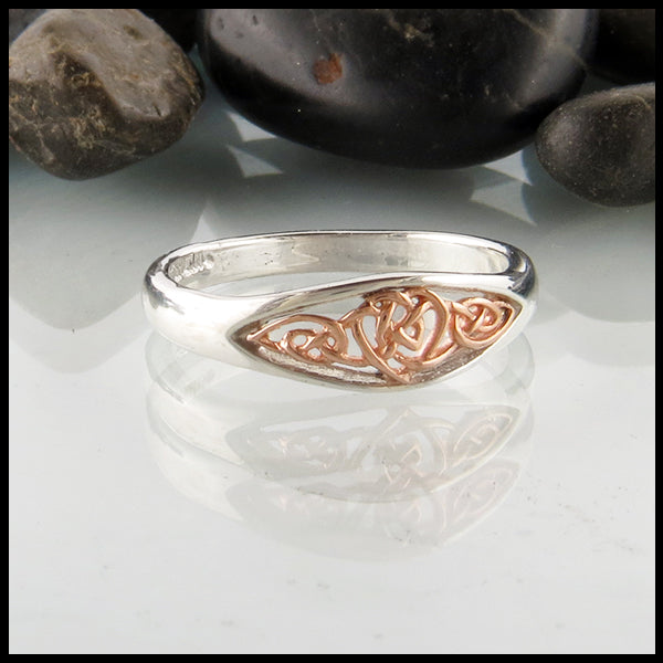 Celtic Heart knot ring in Gold and Silver