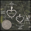 Large pendant measures 1" by 1 1/4" and small pendant measures 7/8" by 3/4"