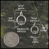 Medium pendant measures 3/4" by 9/16" and small pendant measures 5/8" by 1/2"