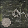 Lover's Knot Celtic pendant in Sterling Silver measures 7/8" by 3/4"