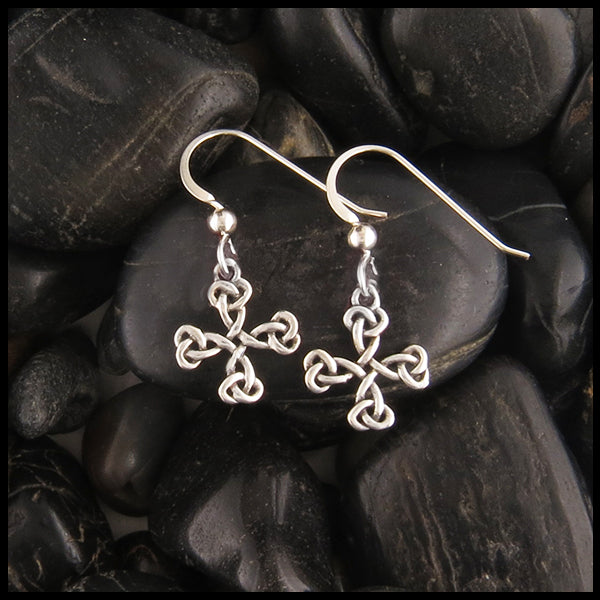 Celtic Cross Earrings in Sterling Silver