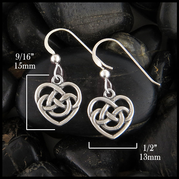 Celtic Robin's Heart Earrings 15mm x 13mm