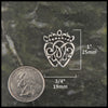 Scottish Luckenbooth Pendant or Brooch in Sterling Silver measures 1" by 3/4"