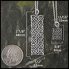 Large Pendant measures 1 7/8" by 1/2" and Small Pendant measures 11/16" by 3/8"
