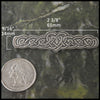 Heart Knot pin in Sterling Silver measures 9/16" by 2 3/8"