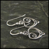 Spiral Celtic Knot Heart drop earrings in Sterling Silver