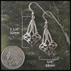 Trinity Star Celtic Knot drop earrings in Sterling Silver with Birthstones