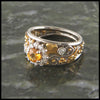 Daisy Yellow Sapphire and Diamond Halo Ivy Custom Ring