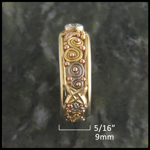 Celtic Knot Band Ring with Diamond