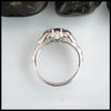 Profile view of Blue Green Oval Sapphire Ring in 14K White Gold