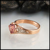 Rose and White gold ring with malaya garnet