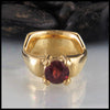 Rhodolite garnet ring in yellow gold
