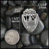 Sterling Silver Iona Brooch measures 1 1/2" by 1 1/16"