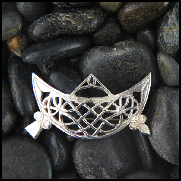 Pictish Brooch featuring Crescent and V-Rod Brooch in Sterling Silver.