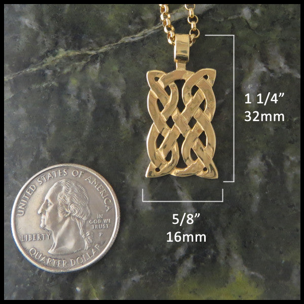 St Andrew's Knot pendant in 14K Yellow, Rose and White Gold