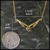 Unique Triquetra Bar pendant in 14K Yellow, Rose or White Gold
