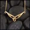 Unique Triquetra Bar pendant in 14K Yellow, Rose or White Gold