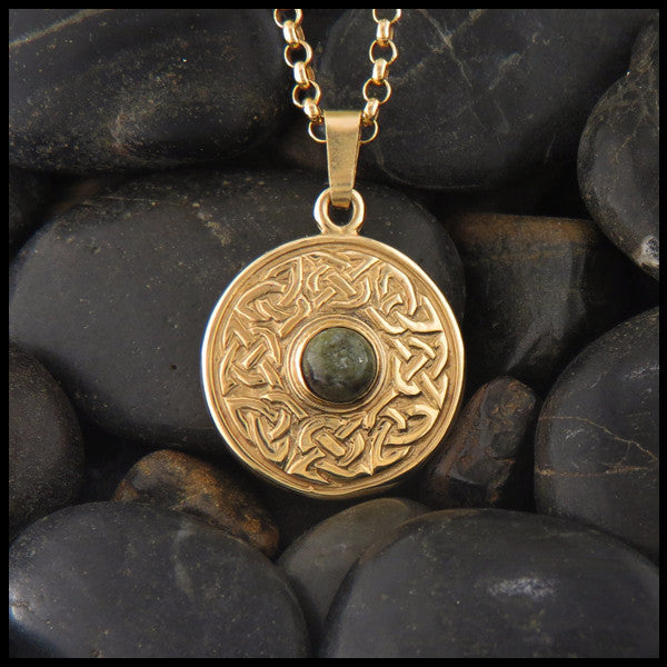 Wheel of life pendant in 14K Yellow, Rose and White Gold with gemstones