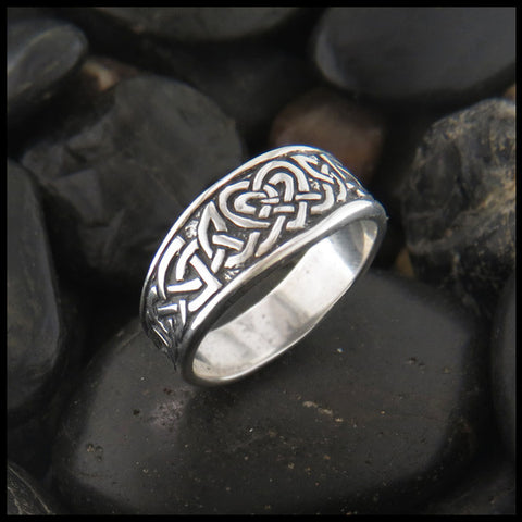 Handcrafted Heart Knot Tapered Ring in Sterling Silver by Walker Metalsmiths