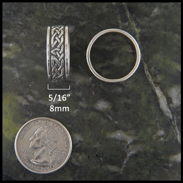 Trinity Knot Celtic Ring Band in Sterling Silver