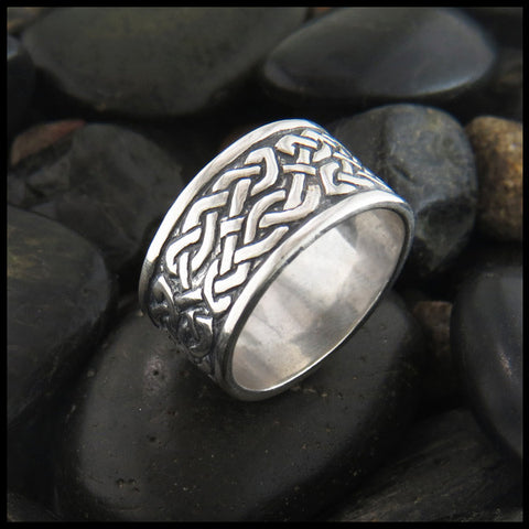Wide St. Andrew's Knot Band Ring in Sterling Silver