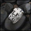 Wide Men's Celtic Cross Ring in Sterling Silver