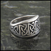 Wide Tapered Celtic Knot Ring in Sterling Silver