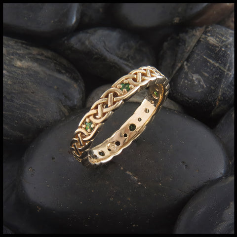 Josephine's Knot Wedding Band, Stacking Ring with Gemstones