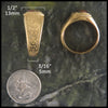 Ring measurements are from 1/2" at top of ring tapering to 3/16" at base
