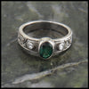 Three Stone Celtic Knot Ring with Gemstones in 14K Gold