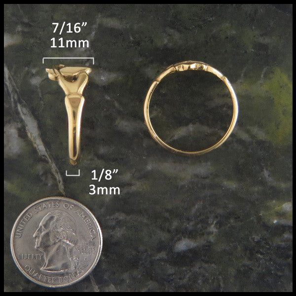 Simple Celtic Claddagh Ring in 14K Gold