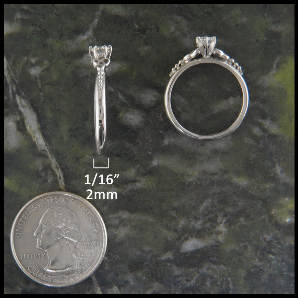 Simple Triquetra Engagement Ring Solitaire with Diamond