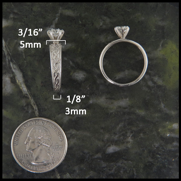 Tapered Engagement Ring with Diamond or Tsavorite