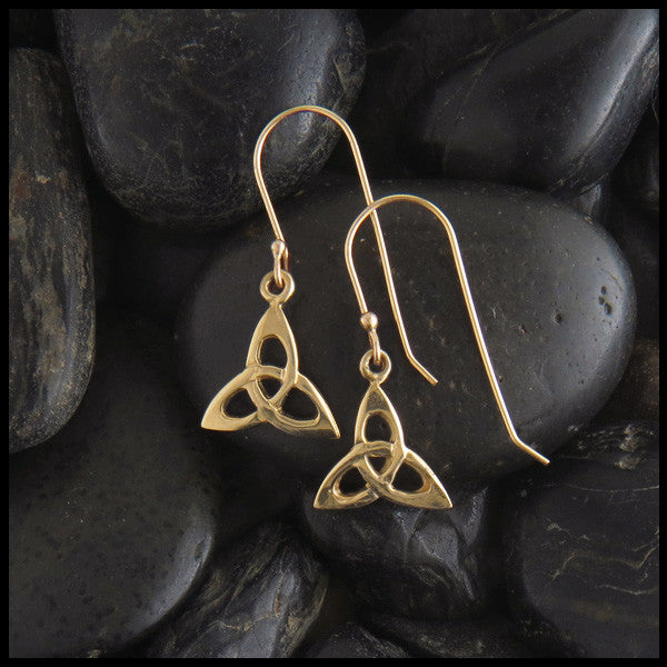 Triquetra Drop earrings in 14K Gold