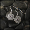 Celtic Drop Wheel of Life earrings with Gemstones