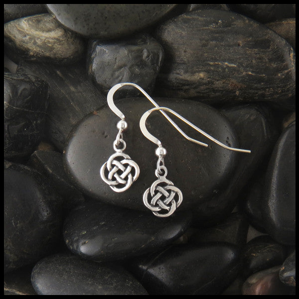 Dainty Josephine's Knot, Lover's Knot, Celtic Earrings in Sterling Silver